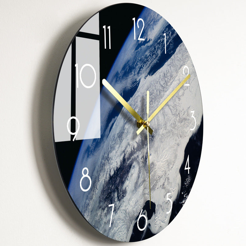 Luxury Silent Wall Clock Living Room Glass Clocks Wall 5style