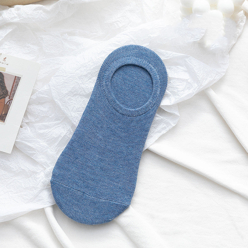 Socks Men And Women Solid Color Boat Socks Spring Invisible Socks Socks Socks Net Red Men'S Socks Female Baolan 1PCS