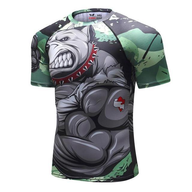Mens Tracksuit Set D Animal Compression T-Shirt Pants Skin I