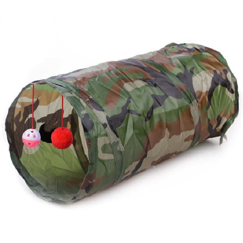 Pet Puzzle Cat Toy Collapsible Cat Tunnel Ringing Paper Cat Passage Camouflage
