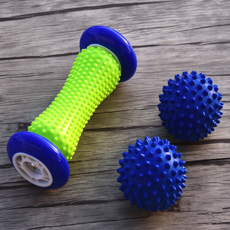 Foot Massage Three-Piece Muscle Relaxation Siamese Fascia Ball Blue