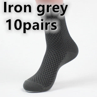 Socks men's new bamboo fiber men's socks Iron grey 10pairs