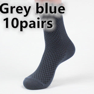 Socks men's new bamboo fiber men's socks Grey blue 10pairs