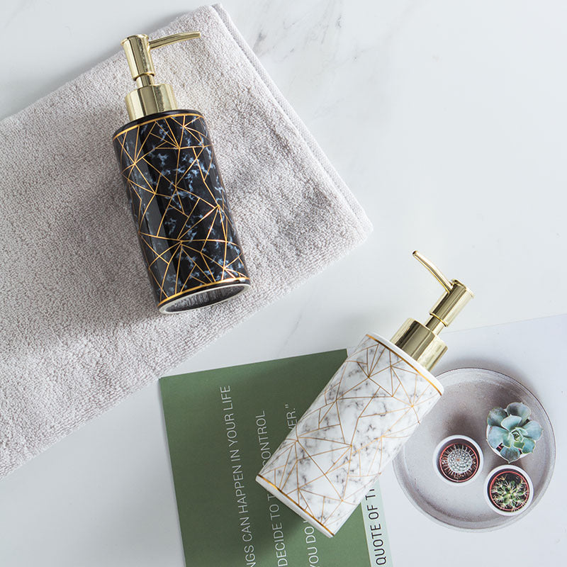 Marble Ceramic Lotion Shampoo Bottle Bathroom Accessories