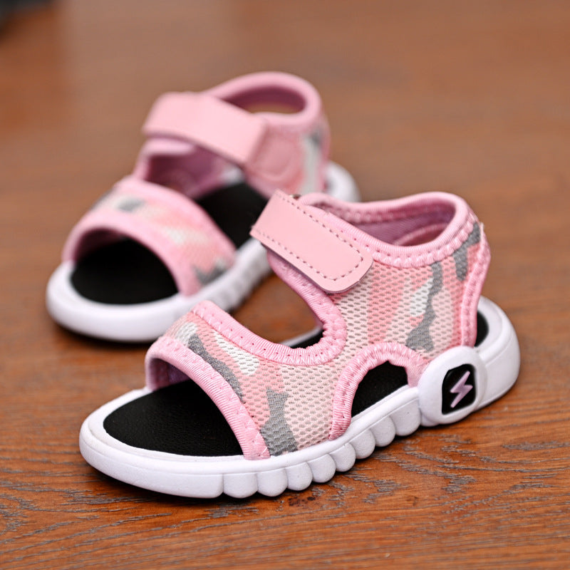 Summer Children's Shoes Fashion Lightweight Soft Flat Boy Sandals Pink