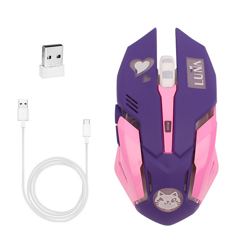 Computer Peripheral Accessories Mute Gaming Mouse Pink blue
