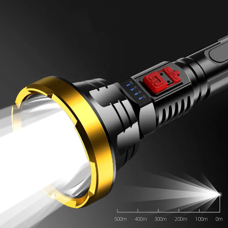 90000LM LED Flashlight Tactical Light Torch USB Rechargeable Super Bright Light Gold