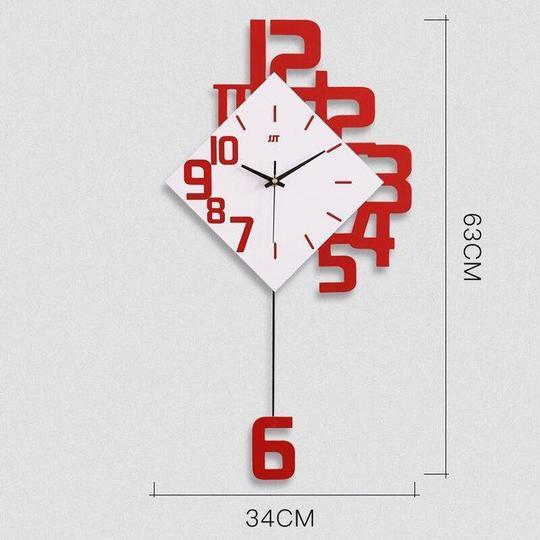 Personalized Digital Clock Fashion Wall Clock Wooden Creative Decorative Wall Watch Red