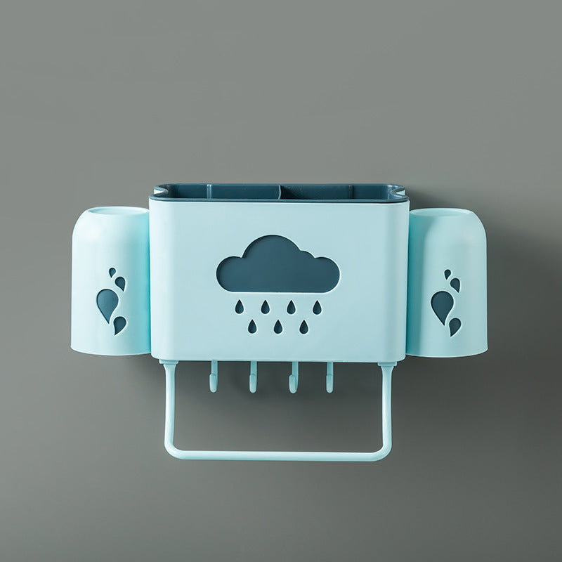 Bathroom and toilet racks Blue With cup