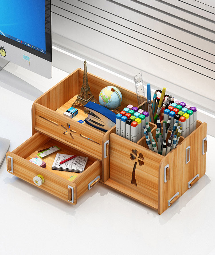 Creative Pen Box Fashion Desktop Ornaments Learning Blogger Nordic Penholder Office Pen Barrel Cute Female Desk Organizer Brown