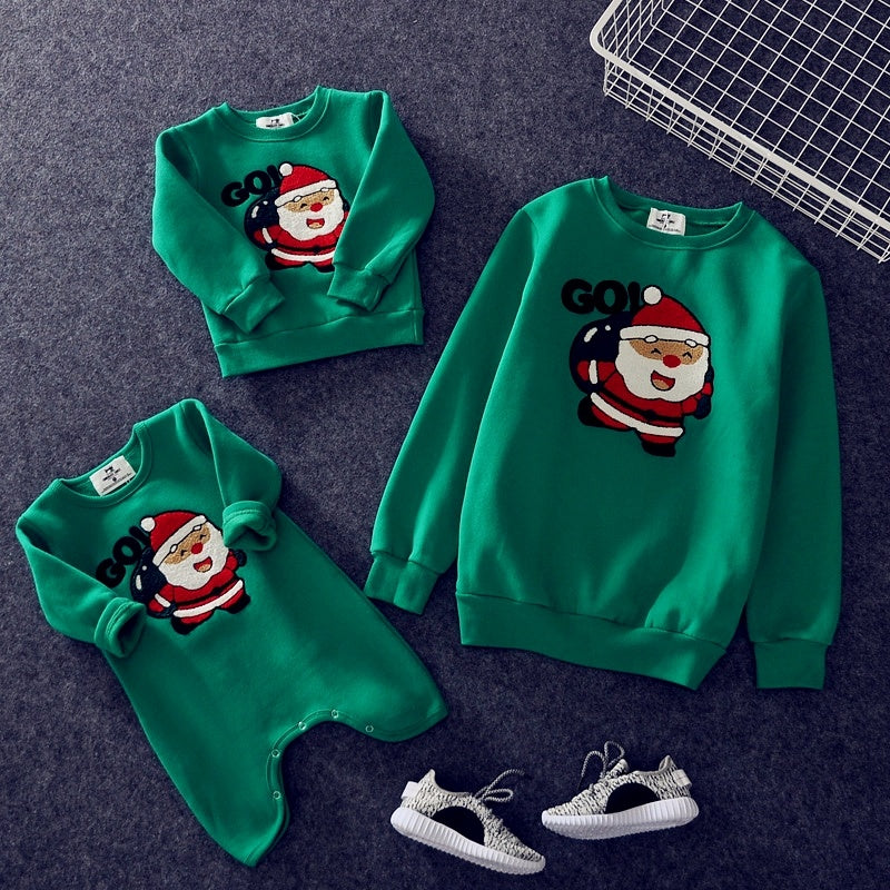 Christmas class clothes Embroidery green