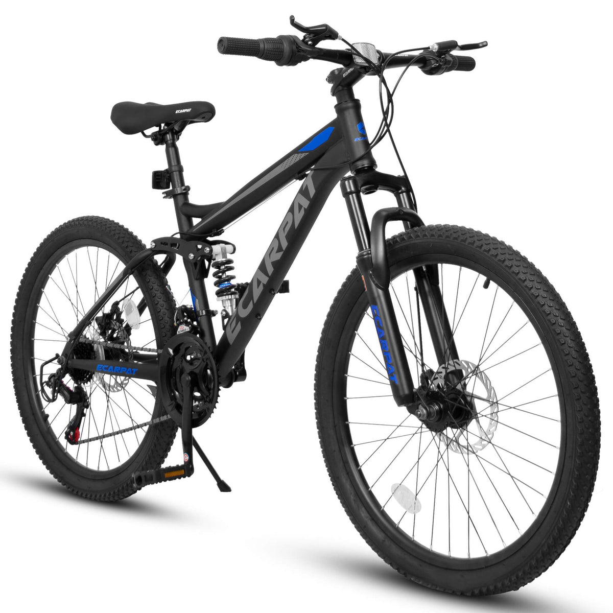 24inch MTB Bike With Disc Brakes, 21-Speed Gear System, Sturdy Durable Frame,Tool Kit, Ideal For Unisex Travel, Commuting And Mountain Cycling Black