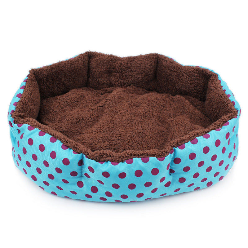 Soft Fleece Pet Warm Bed Blue 35X30cm