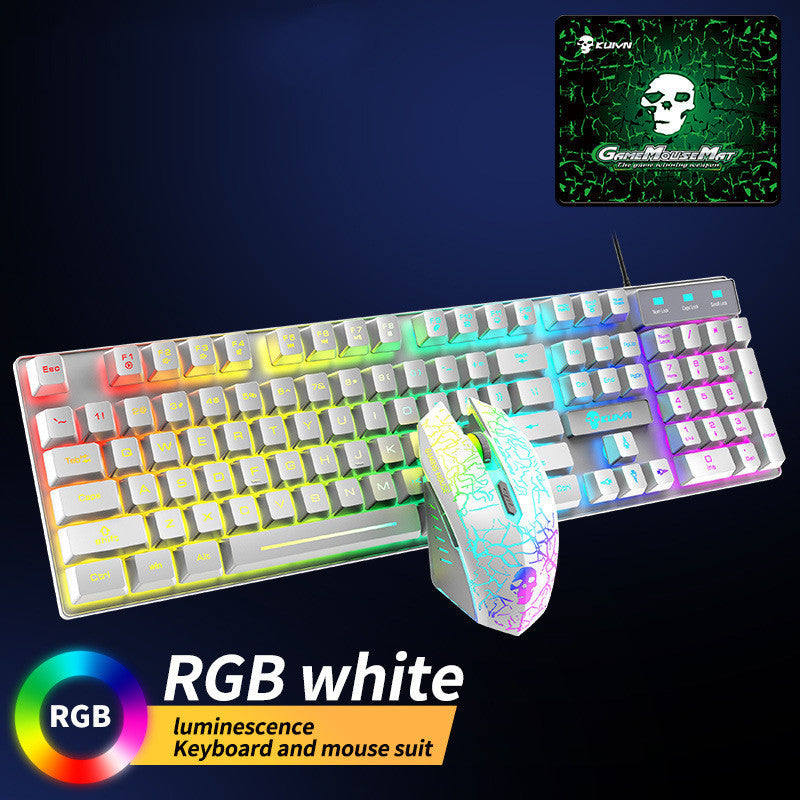 Kuiying T6RGB Luminous Keyboard And Mouse Set White RGB