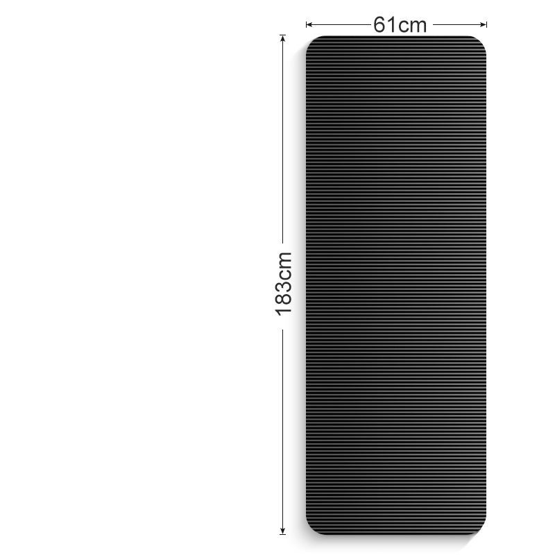 Fitness yoga mat Black 183x61 Free bandage