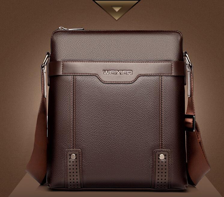 Fashion PU Leather Men Messenger Bags Brown