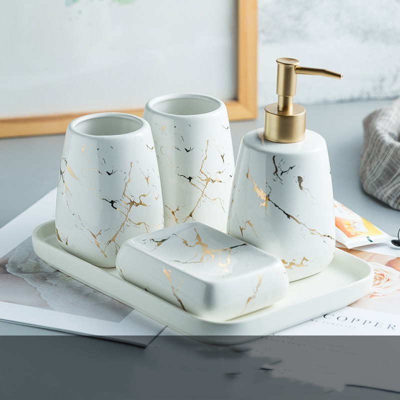 Bathroom wash set White 5piece set