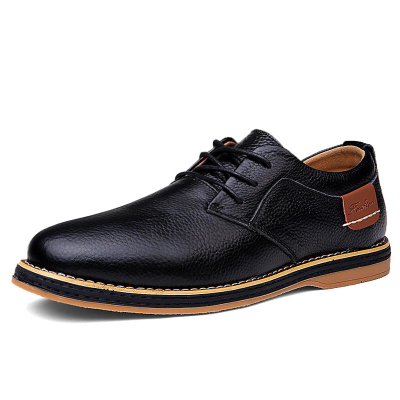 Large Size Leather Shoes Men 48 Leather British Shoes Men Black