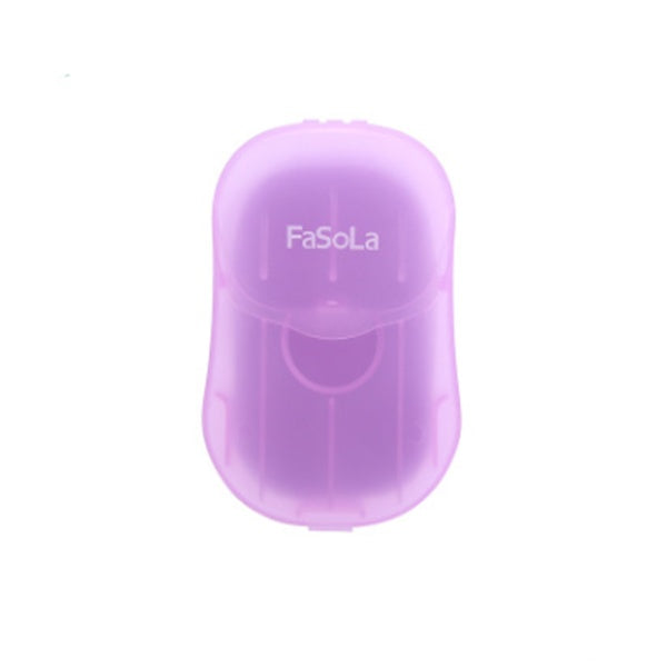 New Convenient Boxed Disposable Mini Soap Tablets For Travel Use Purple