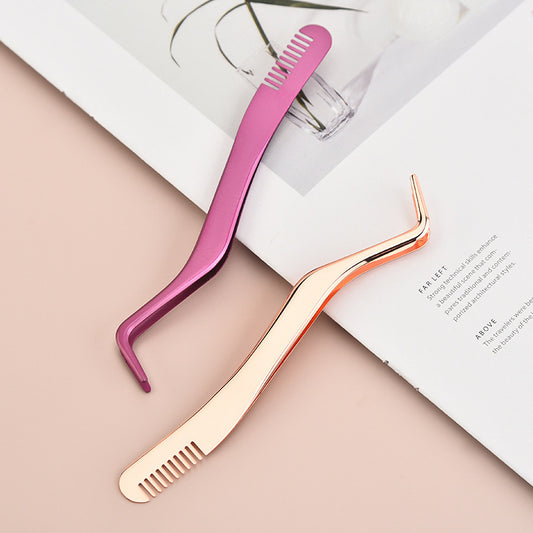 Eyelash With Comb Aid Metal Tweezers Beauty Tools