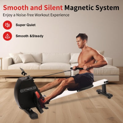 Rowing Machine 264 LBS Weight Capacity Foldable Rower For Home Use With Comfortable Seat Cushion