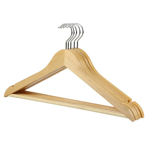 Retro solid wood hanger wooden clothing hanger Natural logs 5pcs