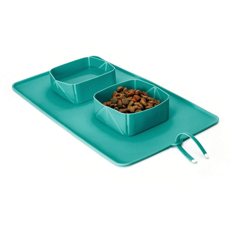 Dogs Puppy Bowls Silicone Bowls Green