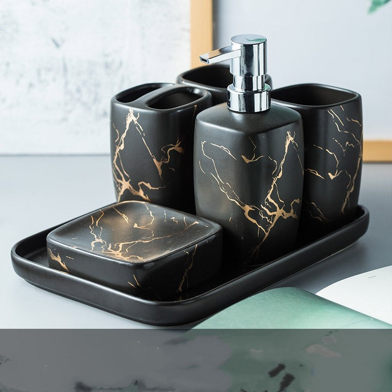 Wash bathroom, gift, mouthwash cup, bathroom Black Q6pcs