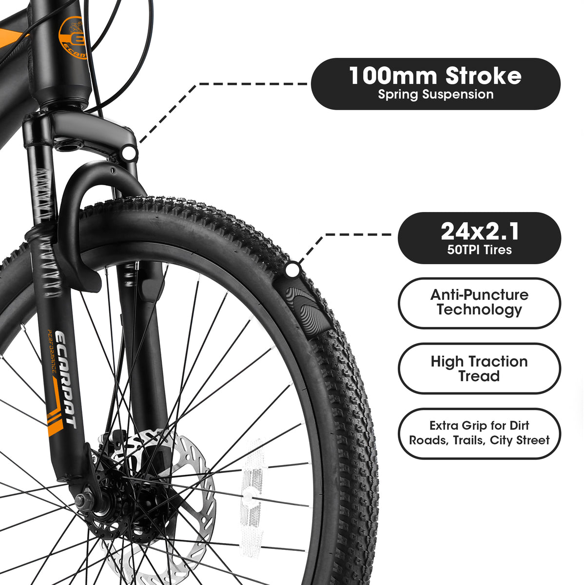 Bicycle A24299-BLACK-ORANGE
