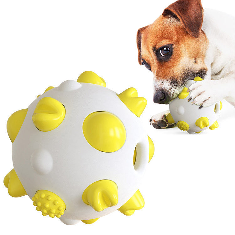 Spherical dog toy molar rod Yellow