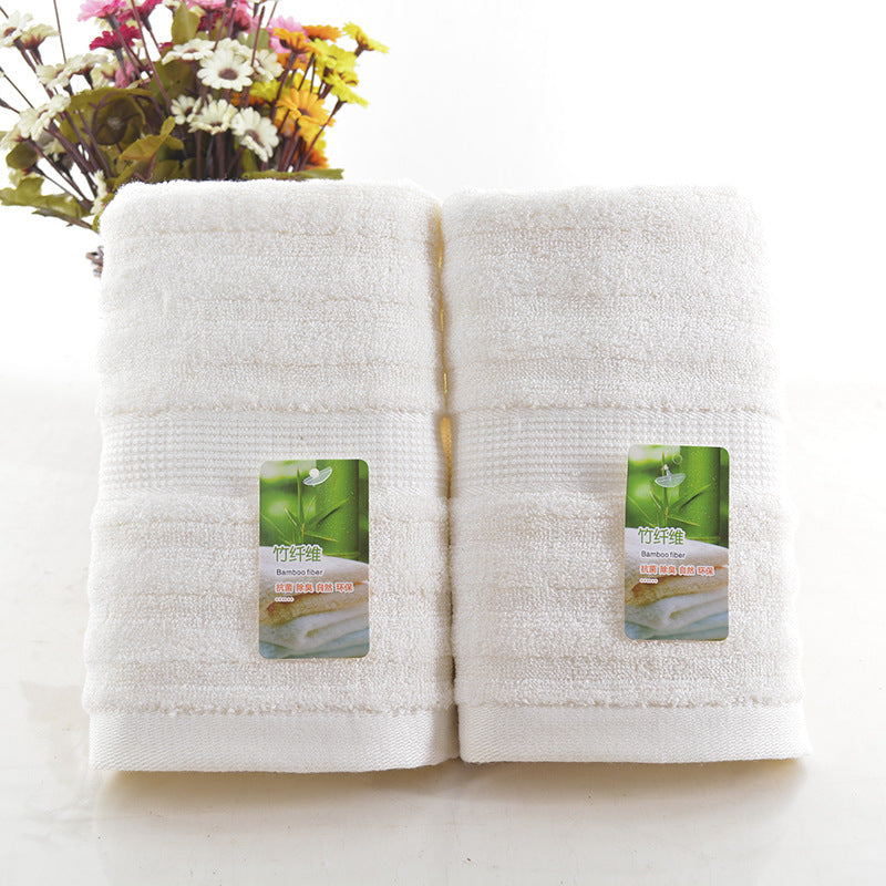 Bamboo fiber water ripple towel White