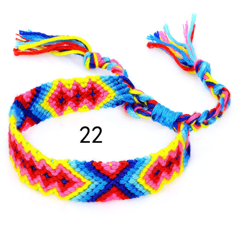 Nepal Ethnic Style Woven Rainbow Bracelet Style 22