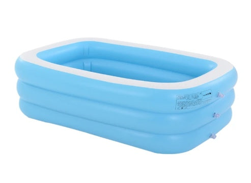 blow up pool, outdoor pool, plastic kiddie pool, plastic pool, pool, pool toys, stock clearance 1.5mx1.1mx0.5m Blue