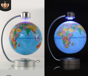 8 inch globe magnetic suspension office decoration company gift novelty creative birthday gift Blue glow 8 inches