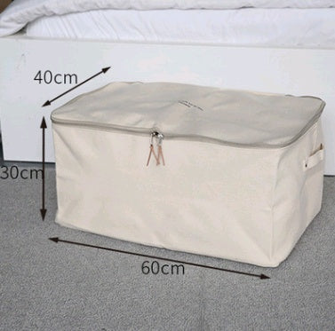 Thick canvas storage box clothes finishing storage bag with cover zipper quilt storage bag Extra large