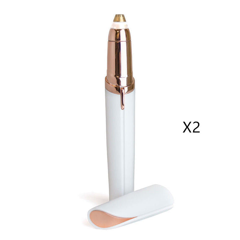 Flawlessly Brows Electric Eyebrow Remover White Ordinary usb X2