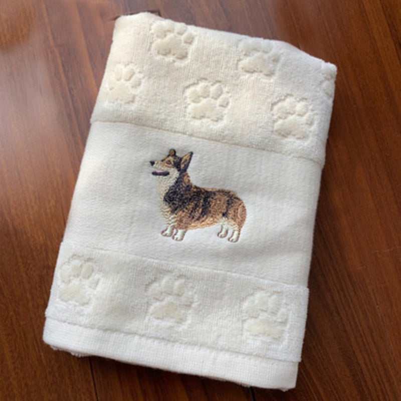 Dog Embroidery Water Absorbing Wash Towel 10 Style 62x40cm