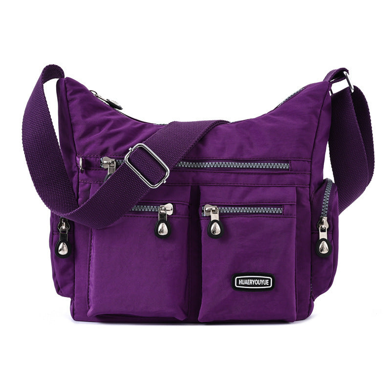Women Shoulder Bags Multiple Pockets Waterproof Crossbody Bags Brilliant purple