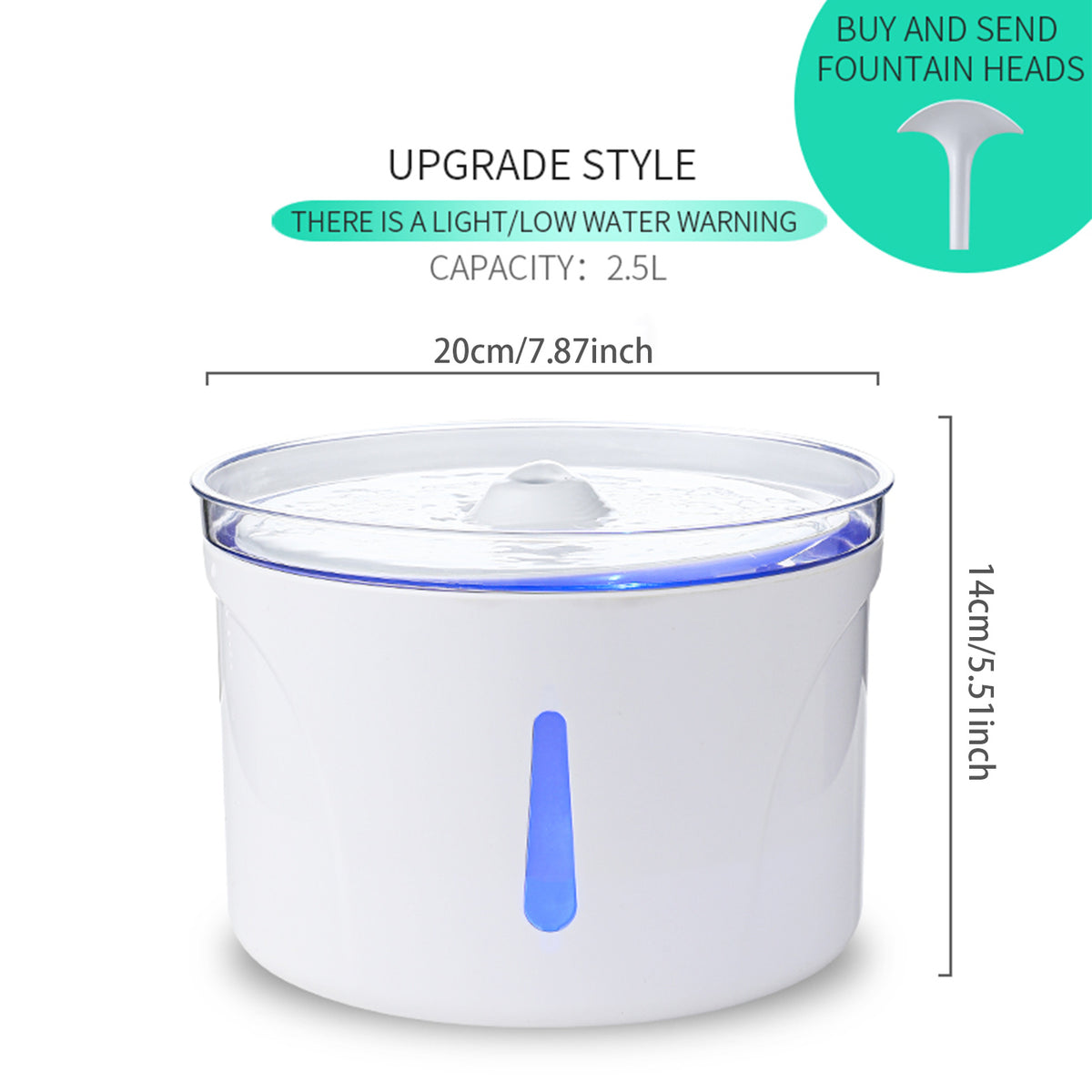 Cats And Dogs Drinking Water Basin Automatic Circulating Water Pet Feeder With light Visible