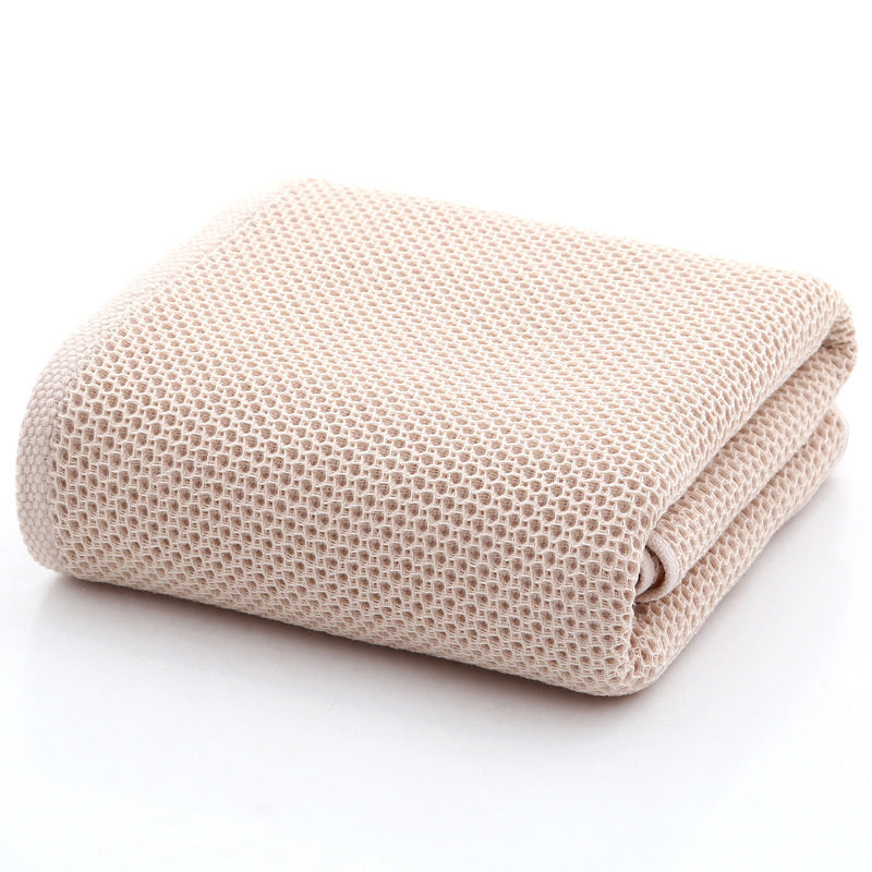 100% cotton honeycomb face towel Milk yellow 70x140cm