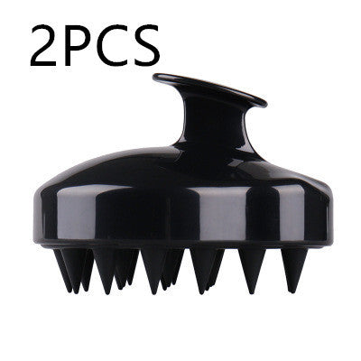 Silicone Brush To Clean The Scalp And Massage The Blood Meridians Black2PCS
