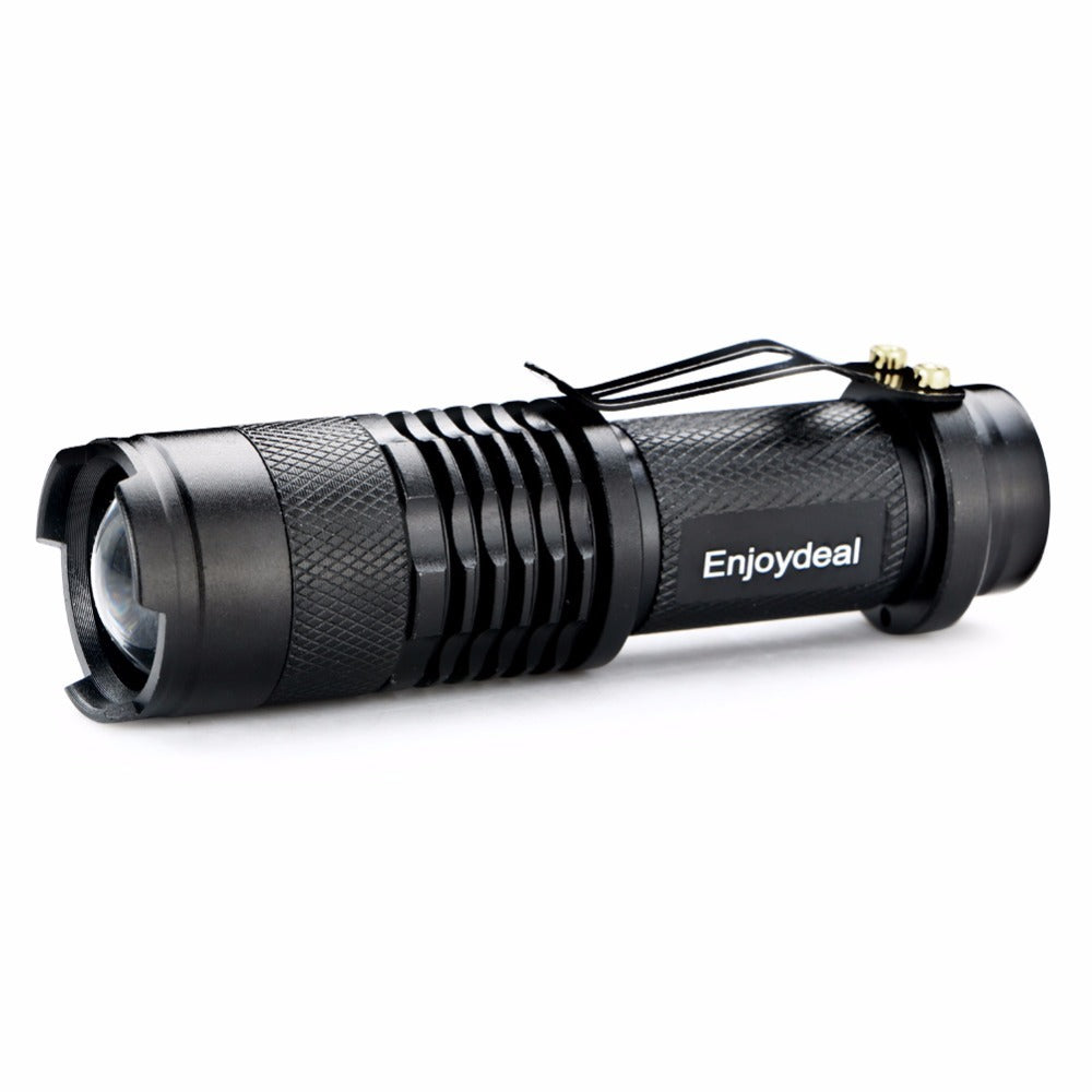 5 Colors Mini LED Flashlight Q5 2000lm Waterproof LED Laterna 1 Modes Zoomable PortableTorch Penlight AA 14500 Black