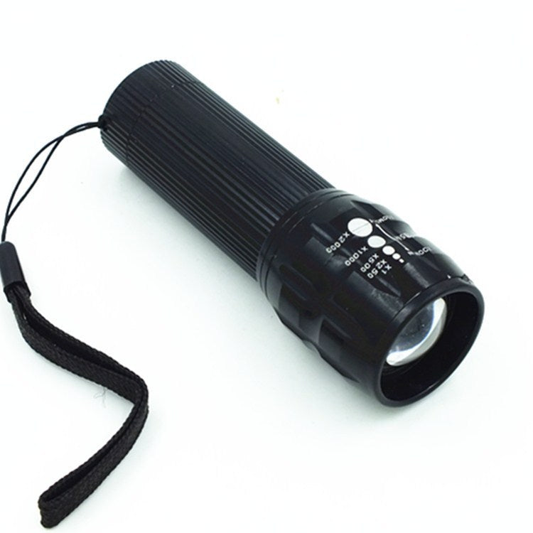 Led Flashlight Dimming Telescopic Mini Flashlight Black