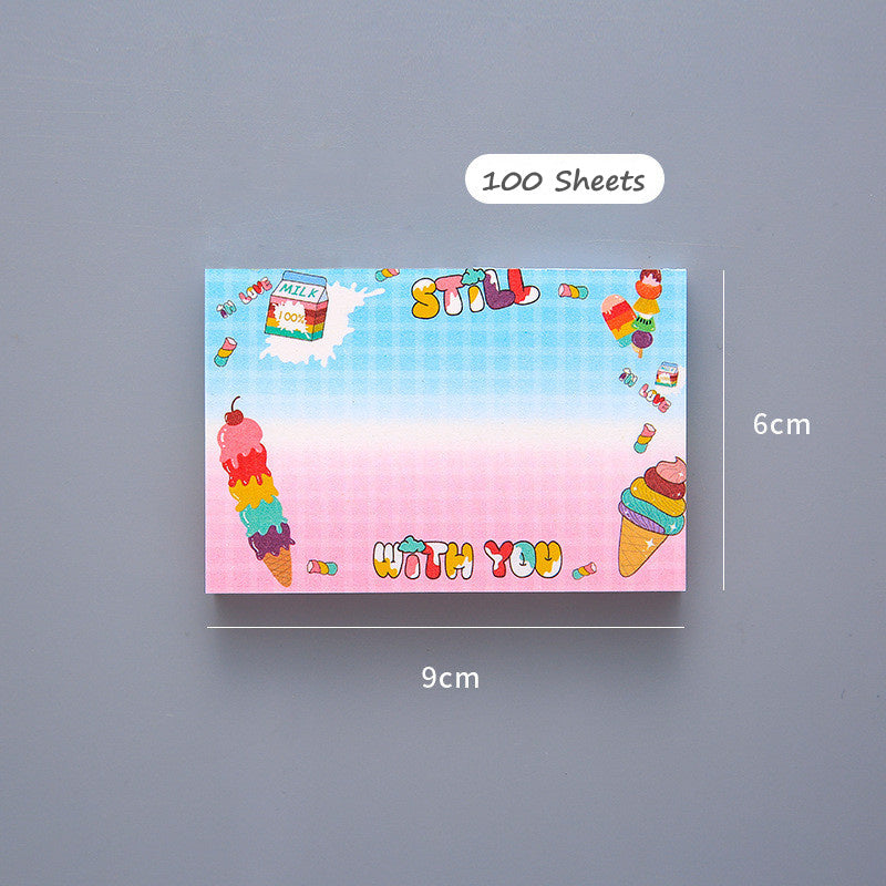 Cute Sticky Notes For Students With Tearable Non-sticky Sticky Notes Blue ice cream