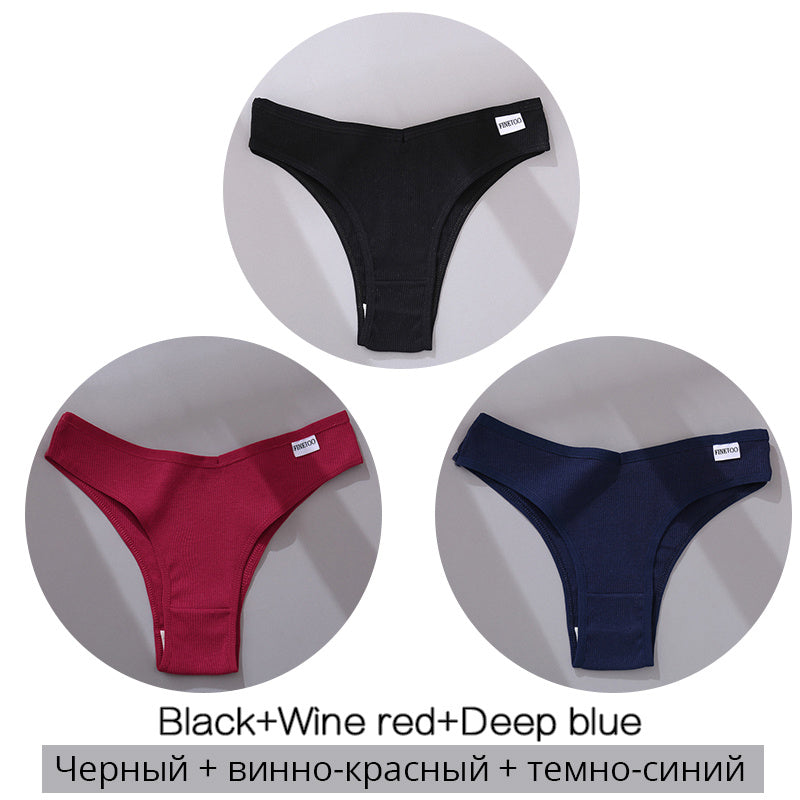 Women Cotton Underwear Women Thong Sexy Underwear 3colors A