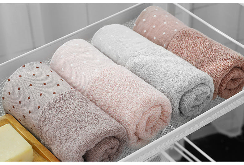 Thickened soft absorbent cotton face towel Light pink Bulk Style