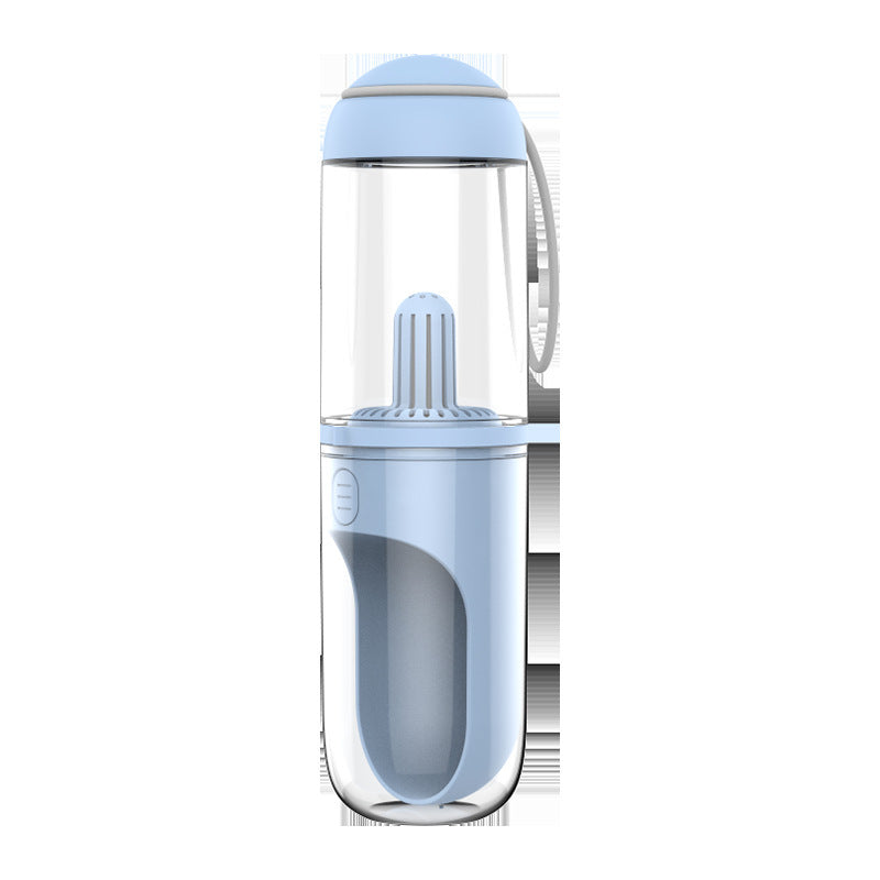 Outdoor travel water bottle for pets out cup Blue