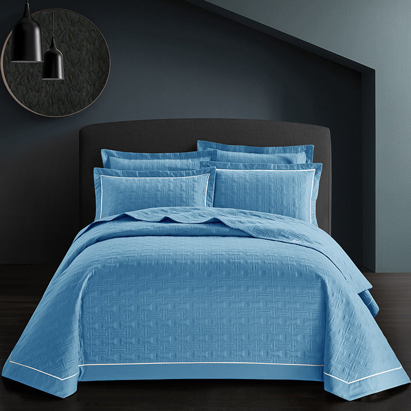Twill cotton bed sheet Blue 245x250