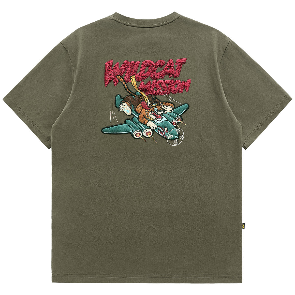 Embroidered Short Sleeve T Shirt For Men Army Green
