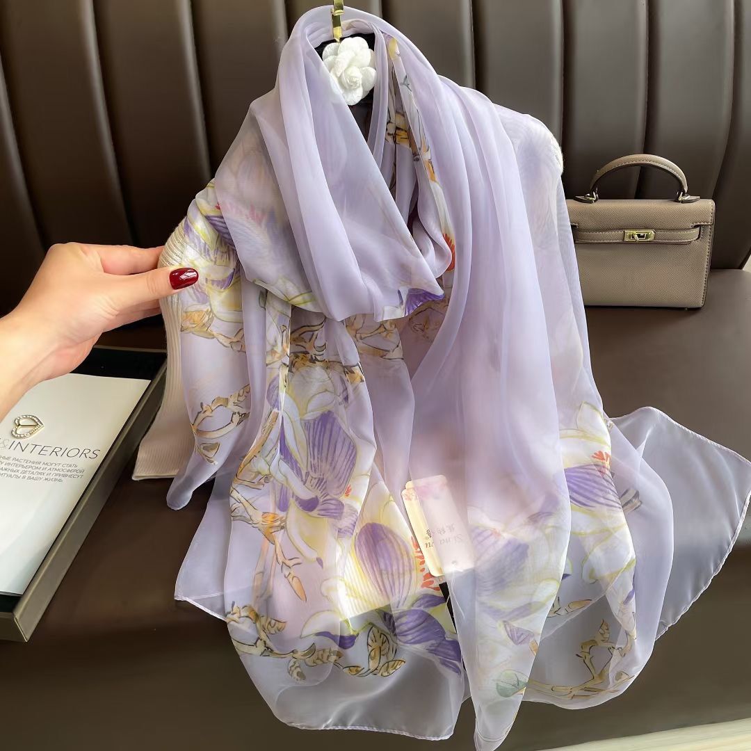 Silk All-matching Yousoft Scarf Long Elegant Scarf Can Ruo Yunjin 180CMto130CM